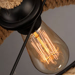 Artisan Hemp Rope Pendant Light with Iron Shade – Vintage Industrial Ceiling Lamp