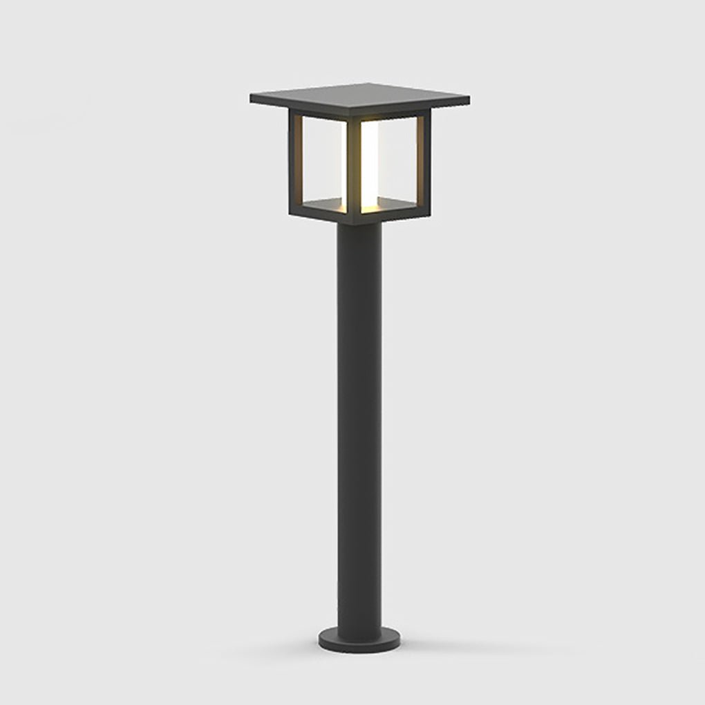 LED Post Lights with Rain Shield, Sand Gray Outdoor Landscape Lighting