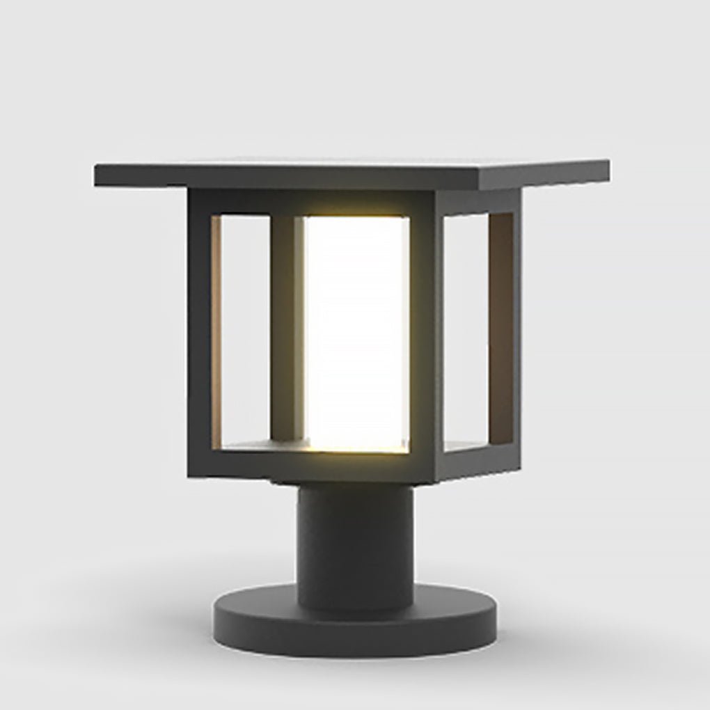 LED Post Lights with Rain Shield, Sand Gray Outdoor Landscape Lighting