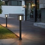 LED Post Lights with Rain Shield, Sand Gray Outdoor Landscape Lighting
