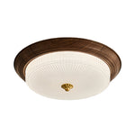 Art Deco Walnut Flush Mount Ceiling Light with Full-Spectrum LED