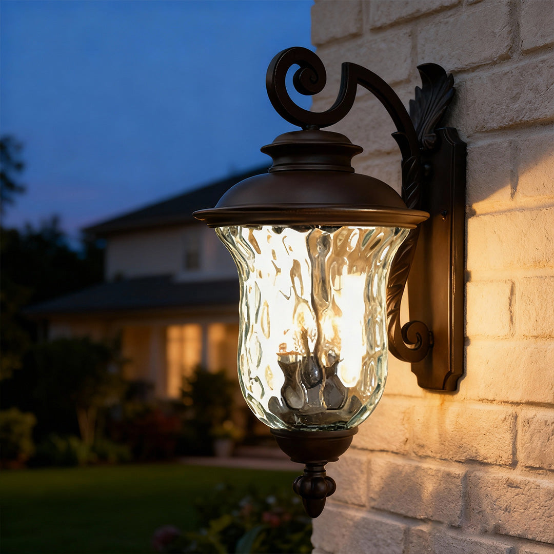 Chestnut Black Aluminum Outdoor Wall Sconce with Clear Glass Shade