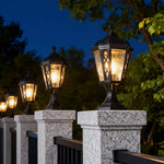 Aria Black Aluminum Post Light with Clear Glass Shade – Weatherproof Outdoor Pillar Lamp