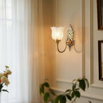 Artisan Brass Bud Wall Sconce with Glass Shade | Modern Vintage Lighting