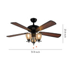 Artisan Wood Grain Ceiling Fan with Integrated Lighting – Vintage Modern Design