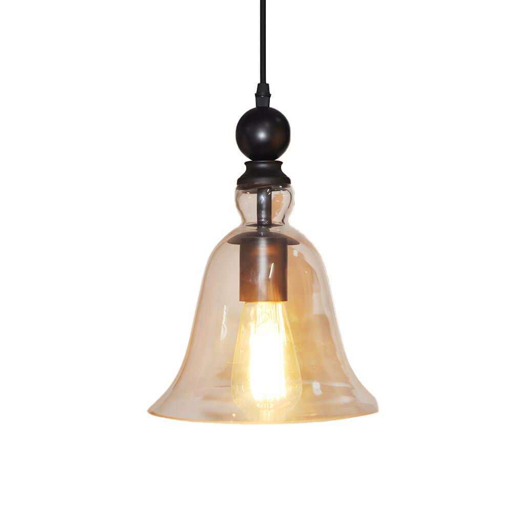 Artisan Iron and Glass Pendant Light with Warm Ambient Glow