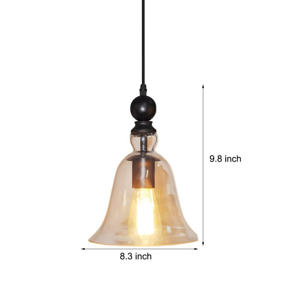 Artisan Iron and Glass Pendant Light with Warm Ambient Glow
