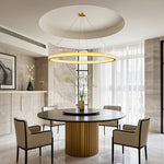 Aurelia Circular LED Chandelier in Copper, Chrome, or Black