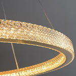 Aurelia Circular LED Chandelier in Copper, Chrome, or Black