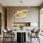 Aurelia Circular LED Chandelier in Copper, Chrome, or Black