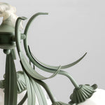 Vintage Lily of the Valley Chandelier, French Country Iron & Acrylic Pendant Light