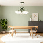Vintage Lily of the Valley Chandelier, French Country Iron & Acrylic Pendant Light