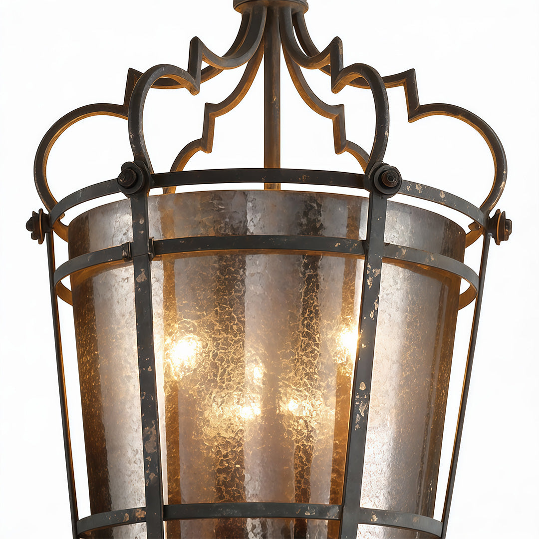 Antique Bronze Italian Pendant Light with Clear Glass Shade
