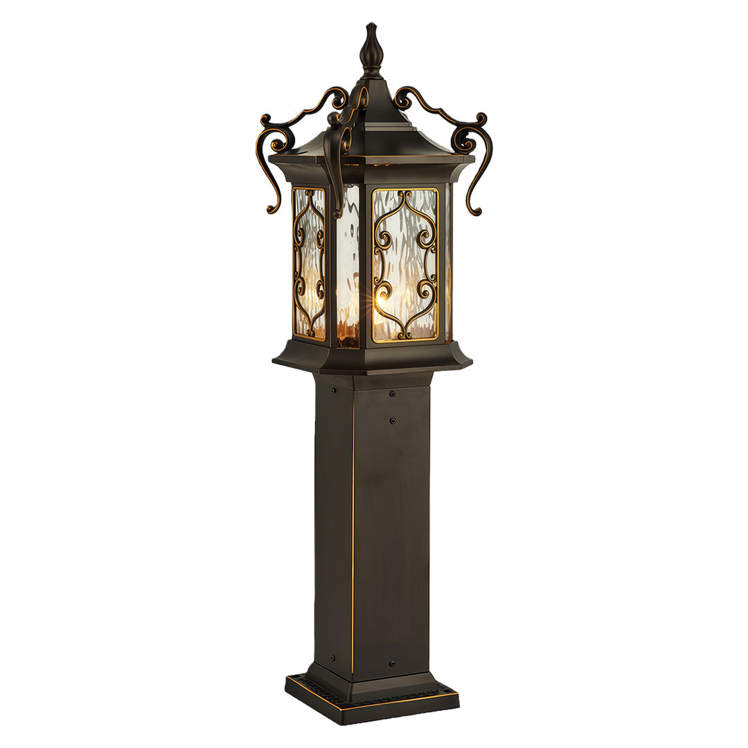 European-Style Waterproof Landscape Post Lights with Gilded Aluminum Frame
