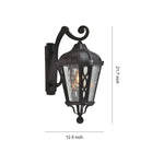 Vintage Outdoor Wall Sconce with Clear Glass Shade in Sand Black Aluminum