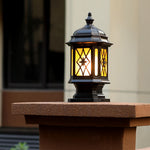 Modern Waterproof Outdoor Pillar Light with Frosted Glass Shade