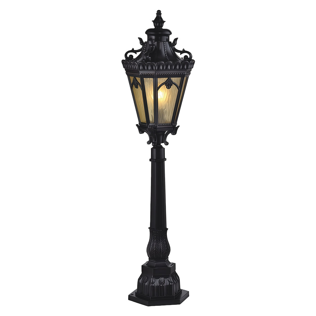 Aluminum Garden Bollard Light with Glass Shade for Pathways
