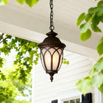 Outdoor Pendant Light with Adjustable Chain, IP44 Waterproof Lantern