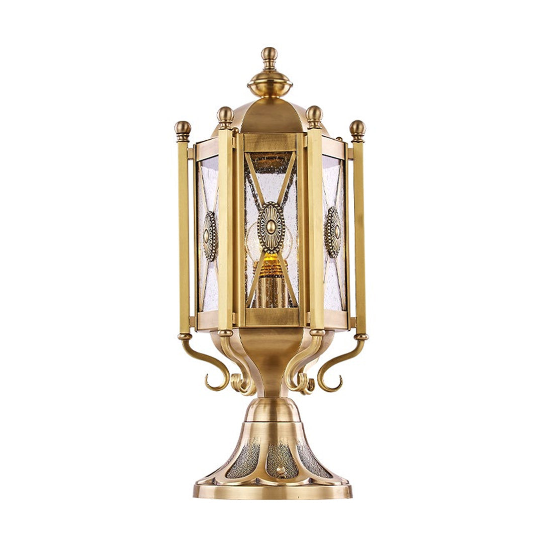 European Copper Pillar Lantern for Outdoor Architectural Lighting