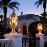 European Copper Pillar Lantern for Outdoor Architectural Lighting
