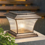 European Copper Outdoor Pillar Light with Brass Finish, IP65 Waterproof for Garden and Villa
