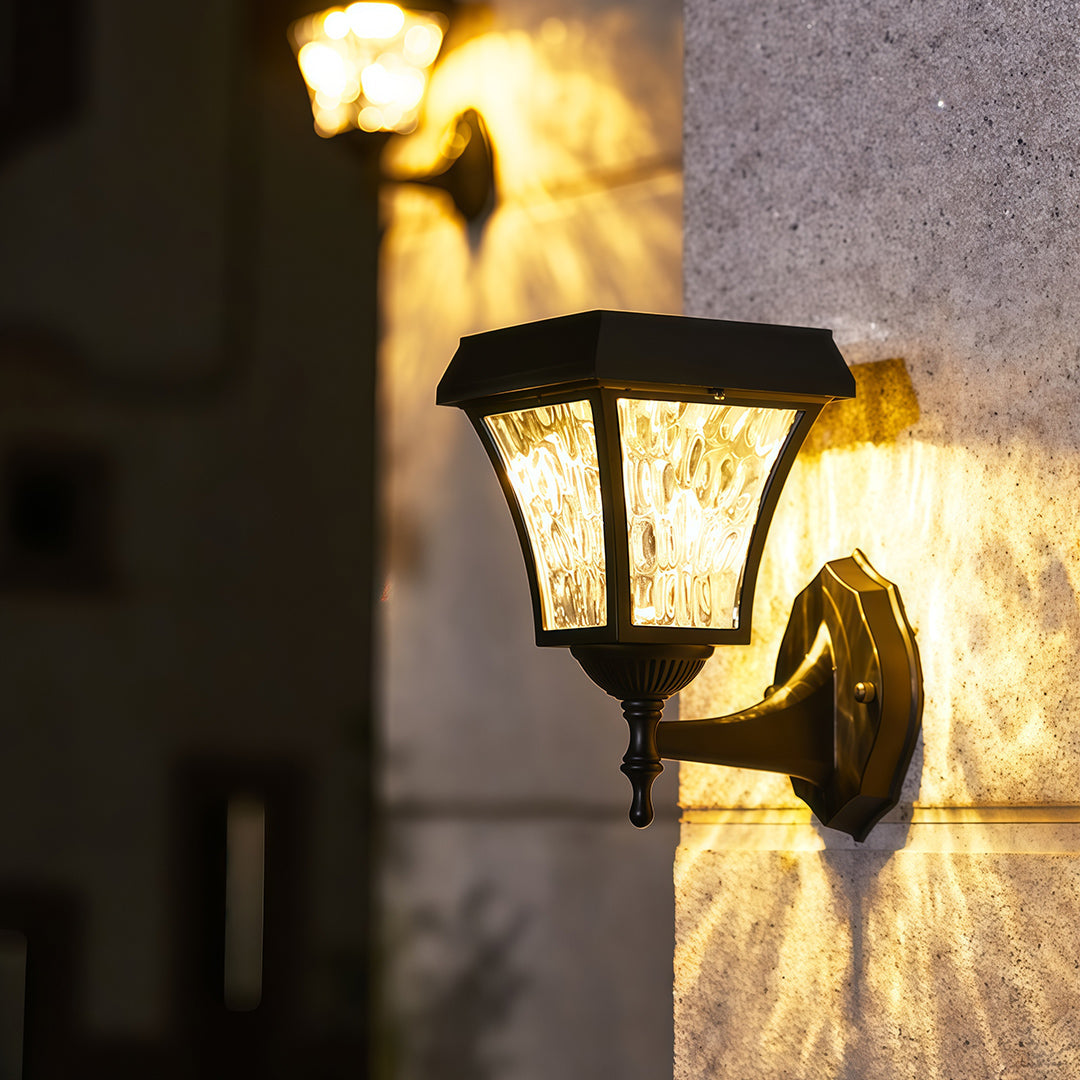 Aria Solar Wall Sconce — Modern Outdoor Lighting in Black Aluminum