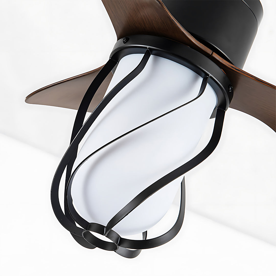 Aurelia Vintage LED Ceiling Fan with Light – 22" Flush Mount, E26, 3 Blades
