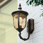 Artisan Copper Outdoor Wall Sconce with Champagne Glass Shade