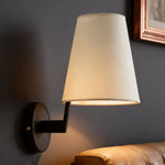 Modern Literary Iron Wall Sconce with Fabric Shade