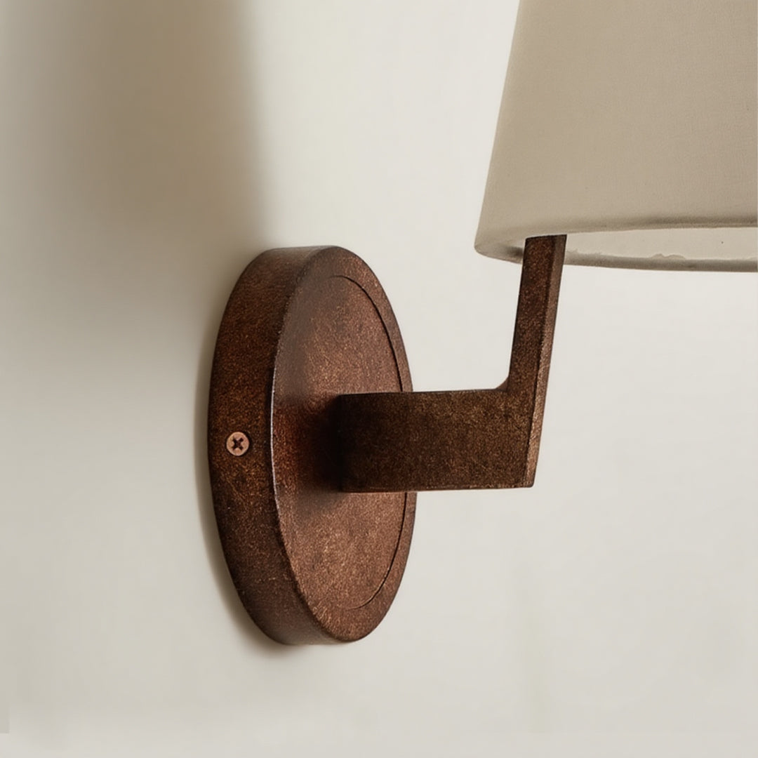 Modern Literary Iron Wall Sconce with Fabric Shade