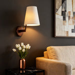 Modern Literary Iron Wall Sconce with Fabric Shade
