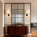 Modern Literary Iron Wall Sconce with Fabric Shade