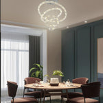 3 4 Light Led Tiered Chandelier Led Crystal Ring Hanging Pendant Light