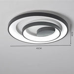 2 Light 2 Ring Semi Flush Mount Ceiling Light Led Elegant Silica Gel Bedroom Light