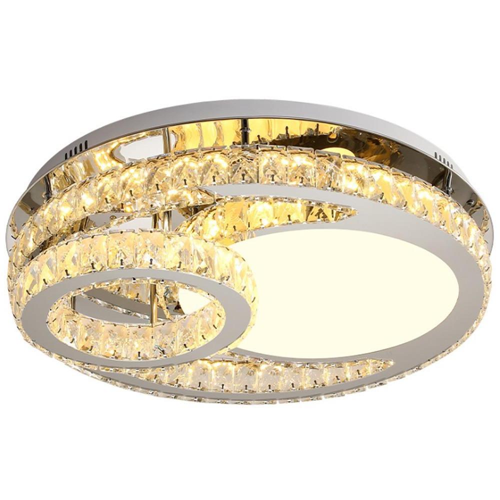 Lumina Crystal Flush Mount Ceiling Light in Stainless Steel