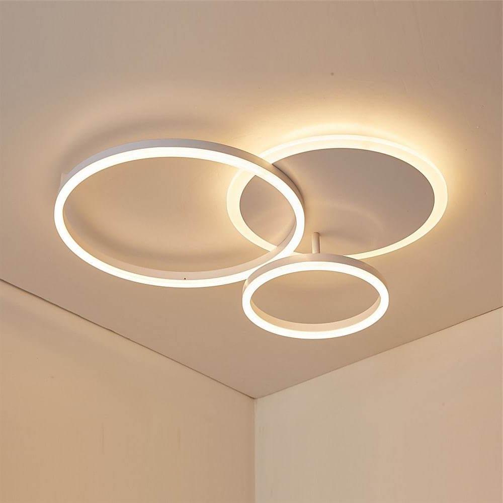 3 Layers Led Modern Circle Flush Mount Light 3 Color Dimmable 26X20