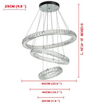 Modern 3 Tiers Circles Suspended Chandelier With Crystal Accents