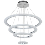 Modern 4-Ring LED Chandelier with Adjustable Hanging