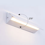 Modern White Aluminum LED Wall Sconce with 270° Adjustable Head