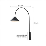 Modern Black Iron Wall Sconce with Glass Shade for Bedroom and Living Room