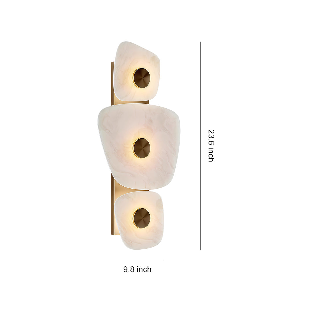 Italian Minimalist Copper Wall Sconce with Natural Marble Shade