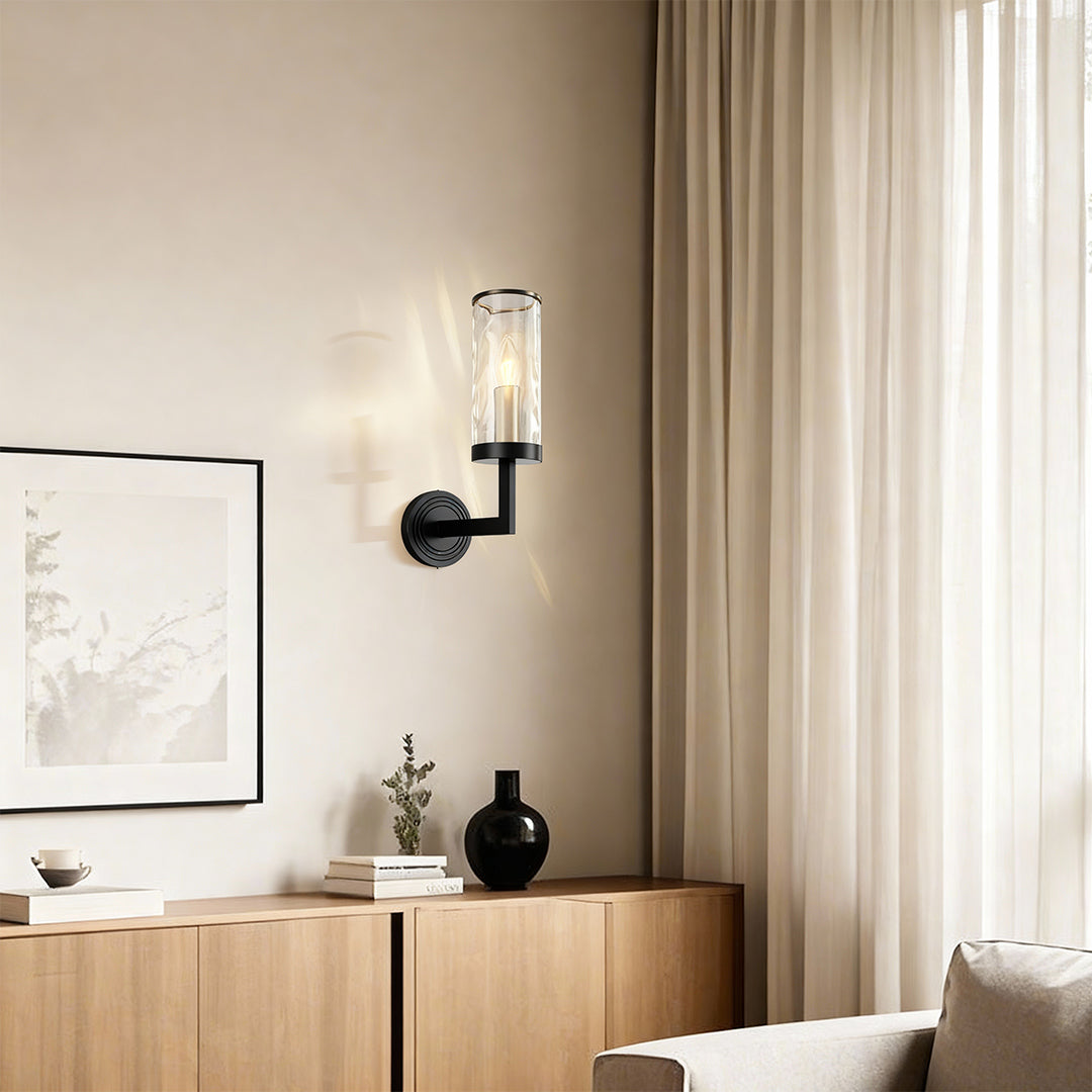 Modern Minimalist Copper Wall Sconce with Clear Glass Shade