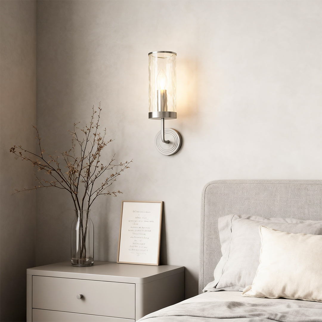 Modern Minimalist Copper Wall Sconce with Clear Glass Shade