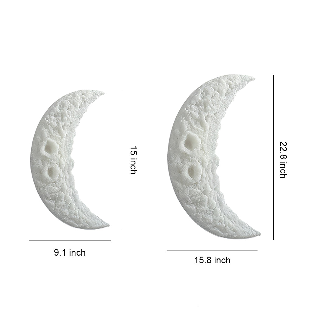 Modern Minimalist Crescent Moon LED Wall Sconce in White Resin
