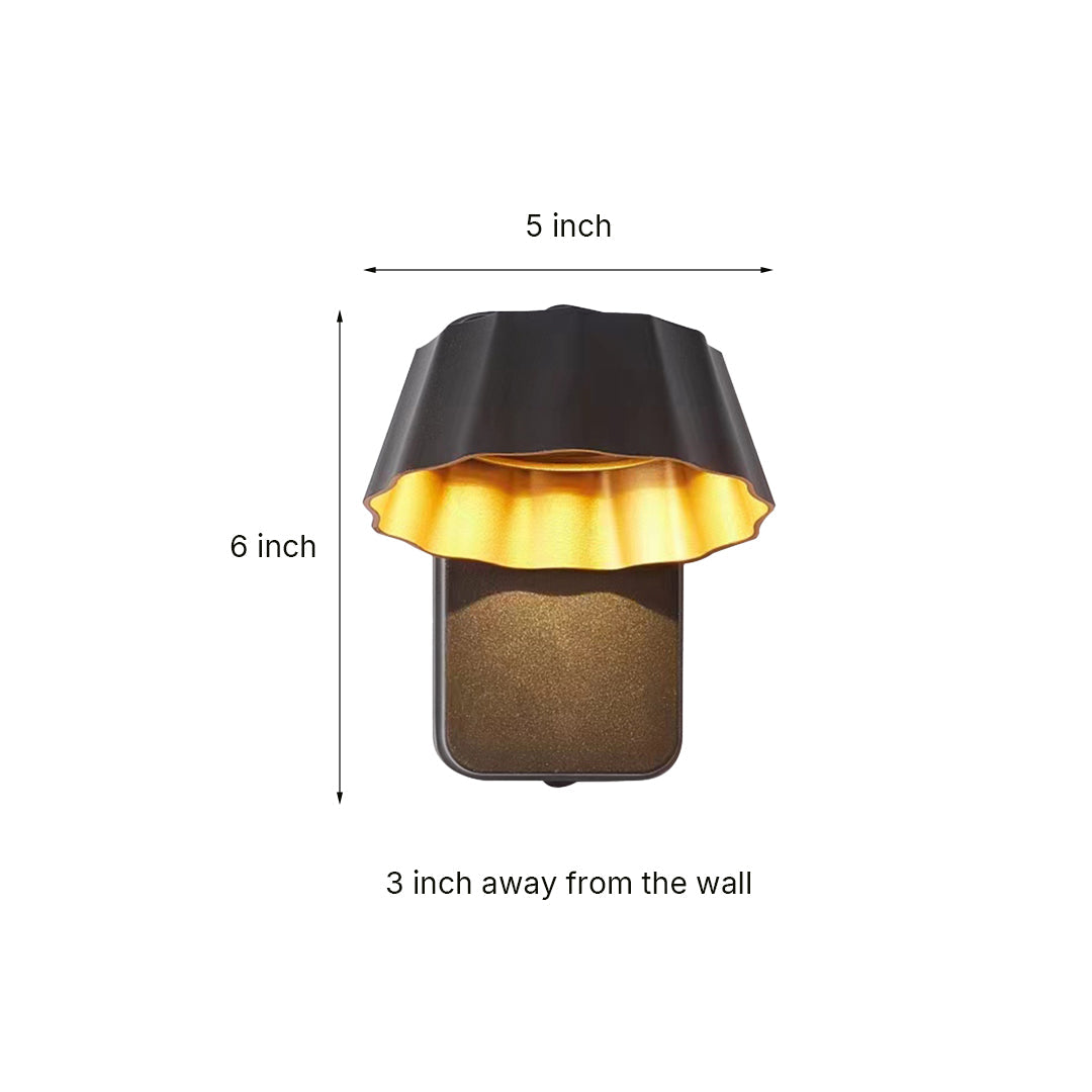 Modern Outdoor Wall Sconce with Adjustable 180° Head, IP65 Waterproof Aluminum