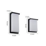 Modern Rectangular LED Outdoor Wall Sconce, Matte Black Aluminum, IP65 Waterproof
