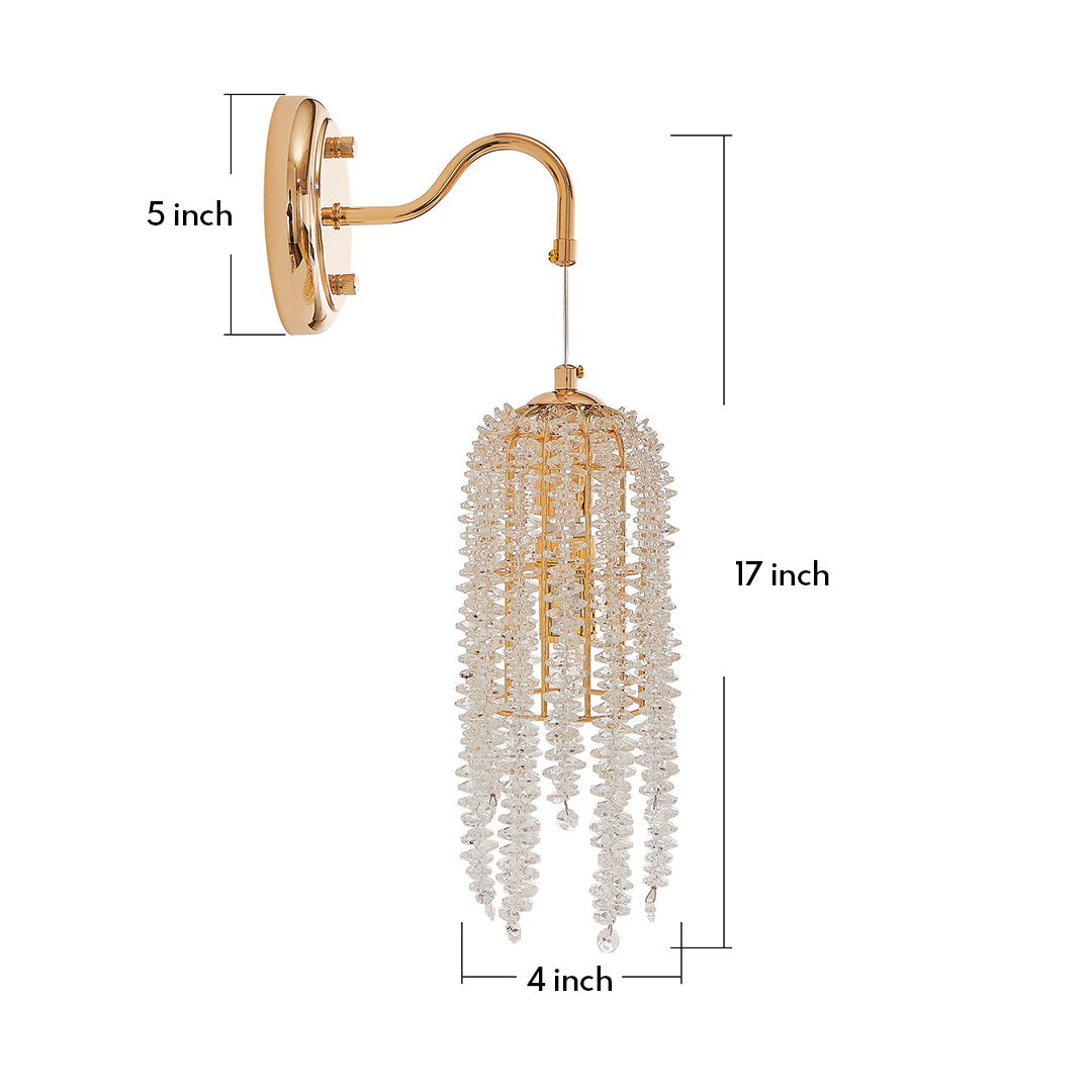 Aurelia Crystal Wall Sconce in French Gold Finish