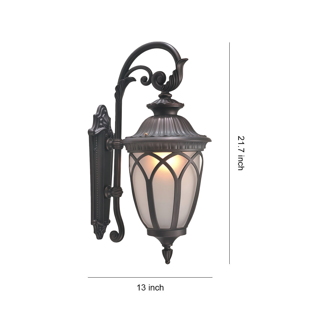 Chestnut Aluminum Outdoor Wall Sconce with Clear Glass Shade