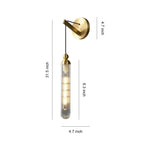 Modern Brass Wall Mount Pendant Light with Glass Shade