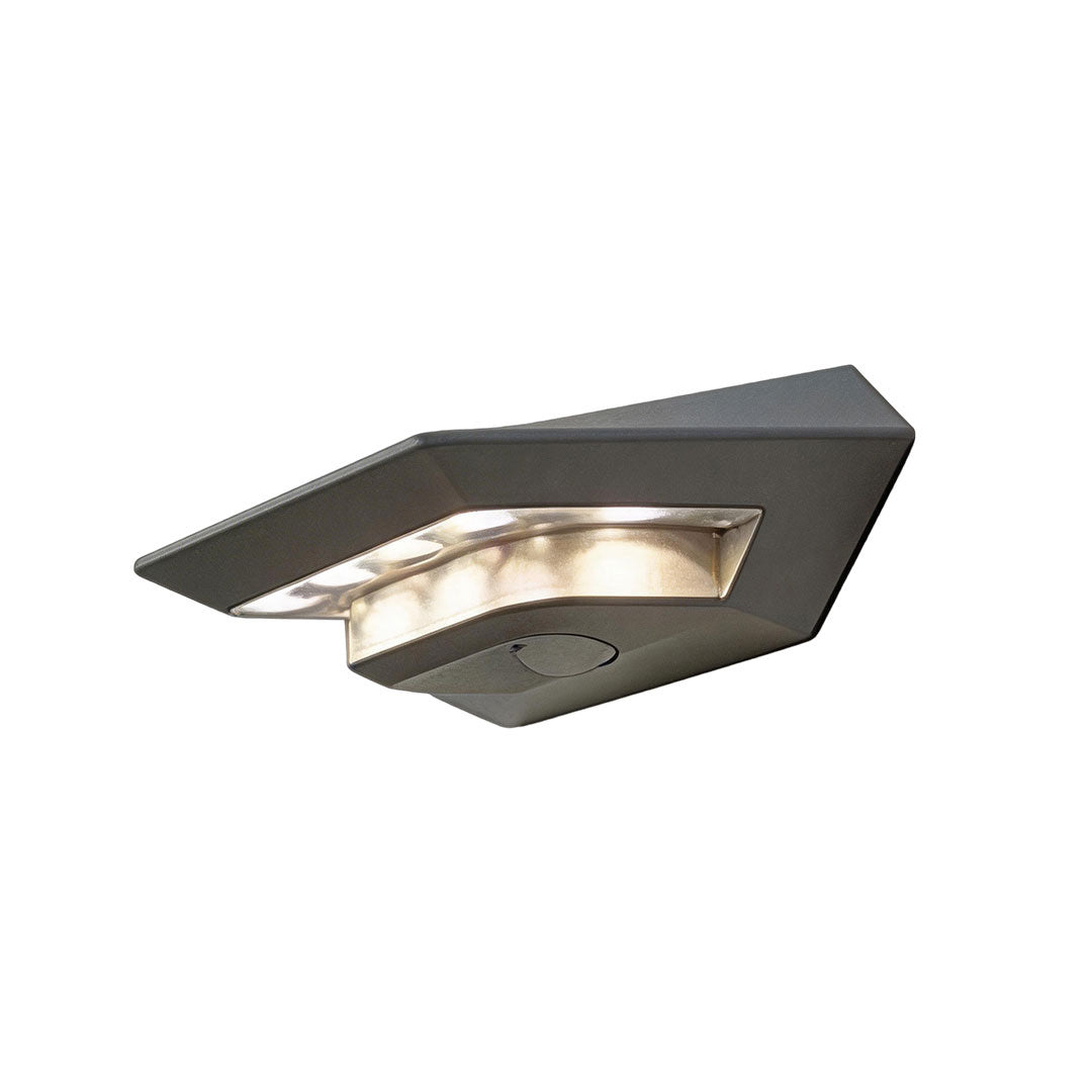 Modern Solar-Powered Motion Sensor Outdoor Wall Light in Gray
